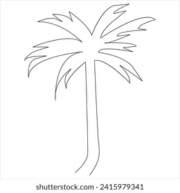 fortlaufend eine Linie ziehende Palmenlinie Zeichnung Vektorgrafik