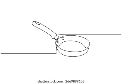 Continuous one line drawing of Pan kitchen concept vector illustration. Editable outline 