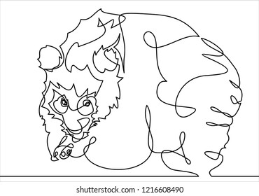 Continuous one line drawing. Panda bear symbol. Logo of the panda. Vector illustration