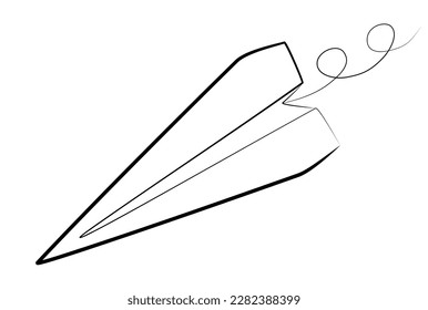 continuous one line drawing of a paper plane