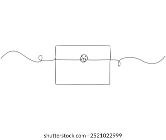 Continuous one line drawing of paper envelope. One line drawing illustration of world post day. Mail, letter, massage concept line art. Editable outline