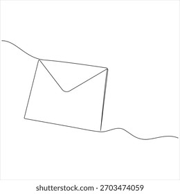 Desenho contínuo de uma linha de ilustração de vetor de envelope de papel