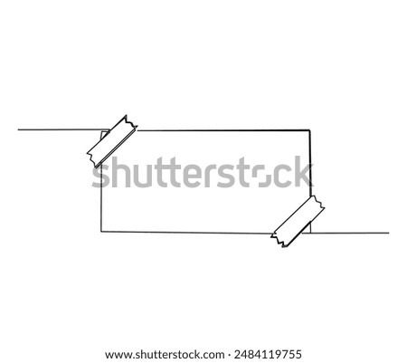 Continuous one line drawing of Paper sticky notes. To do note paper outline vector illustration. Editable stroke.