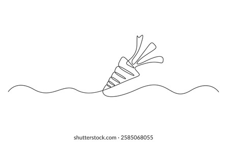 Continuous one line drawing of party popper vector illustration