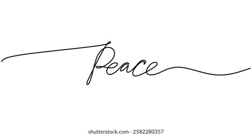 Continuous One line drawing of Peace. Representing harmony and tranquility in life. Vector illustration hand drawn.