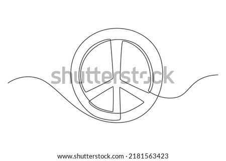 Continuous one line drawing peace icon. Peace day concept. Single line draw design vector graphic illustration.