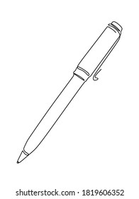 Continuous one line drawing of a pen. Vector illustration