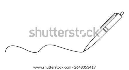 Continuous one line drawing of pen or pencil symbol of study and education concept in simple linear style vector illustration