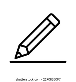Continuous one line drawing a pencil icon color editable