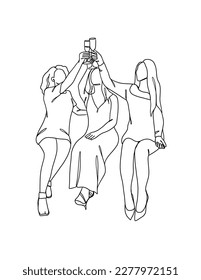 Continuous one line drawing of people cheering glasses of wine. Vector illustration.