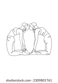 Dibujo continuo de una línea de personas con poses de yoga. Ilustración vectorial.