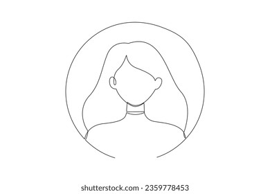 Continuous one line drawing People avatars with people's faces concept. Doodle vector illustration.