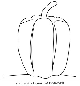 Continuous one line drawing pepper line art drawing vector illustration
