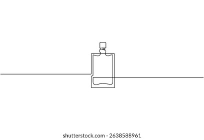 Continuous one line drawing of Perfume bottle. Single line drawing illustration, Abstract hand drawn perfume bottle vector. One line continuous drawing illustration. Editable stroke.