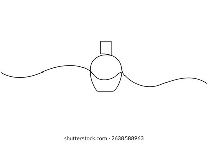 Continuous one line drawing of Perfume bottle. Single line drawing illustration, Abstract hand drawn perfume bottle vector. One line continuous drawing illustration. Editable stroke.