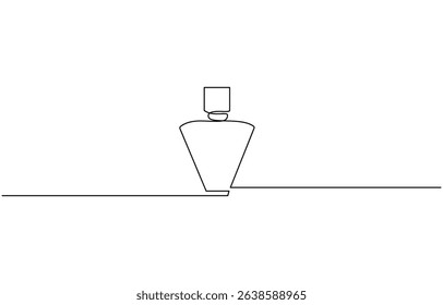 Continuous one line drawing of Perfume bottle. Single line drawing illustration, Abstract hand drawn perfume bottle vector. One line continuous drawing illustration. Editable stroke.