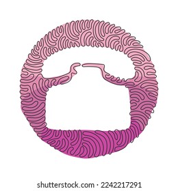 Icono plano continuo de un teléfono de dibujo de una línea. Símbolo de esquema único de alta calidad para web o aplicación móvil. Firma de línea delgada para el logotipo. Estilo de fondo del círculo de redondeo giratorio. Vector de diseño de tracción de línea única