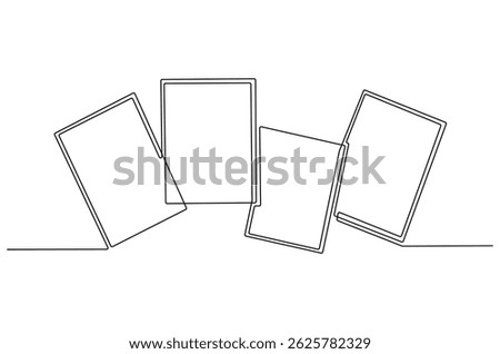 Continuous one line drawing of Photo frame. Single line drawing illustration of Photo frame polaroid. Papper frame with clip concept vector art. Doodle line illustration.