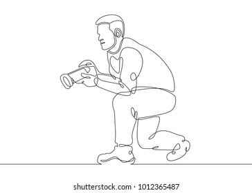 Continuous one line drawing photographer