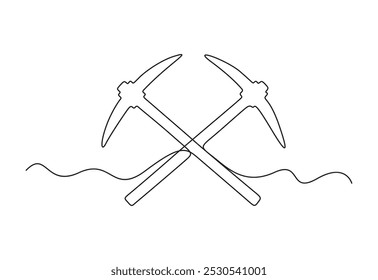 Dibujo continuo de una línea de pico. Cruza la Ilustración vectorial del pico