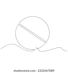 Continuous one line drawing of pill. vector illustration.
