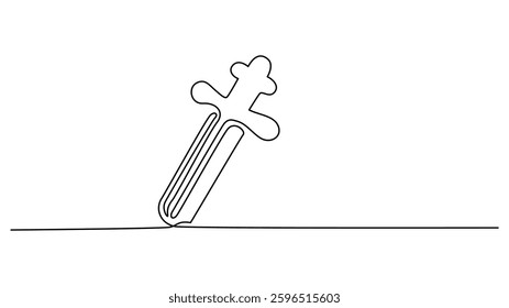 continuous One line drawing of a pipette