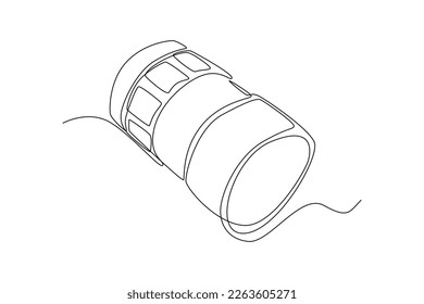 Continuous one line drawing portable lamp. camping tools concept. Single line draw design vector graphic illustration.