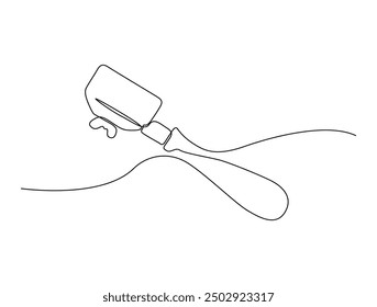 Continuous one line drawing of portafilter- barista equipment. portafilter - coffee maker single line vector illustration. Editable line vector.