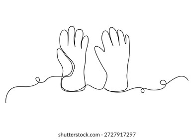 Desenho contínuo de uma linha de mãos orando ilustração espiritual
