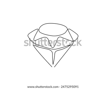 Continuous one line drawing of precious diamond. Diamond gemstone in single line vector illustration. Editable stroke.