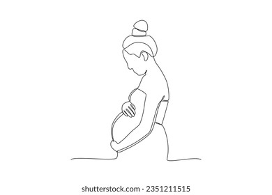 Continuous one line drawing Pregnancy and infant loss awareness month concept. Doodle vector illustration.