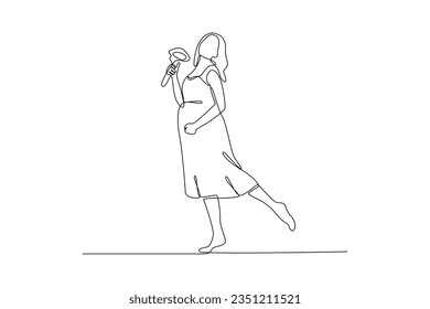 Continuous one line drawing Pregnancy and infant loss awareness month concept. Doodle vector illustration.