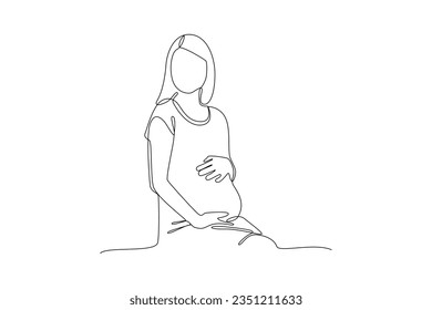 Continuous one line drawing Pregnancy and infant loss awareness month concept. Doodle vector illustration.