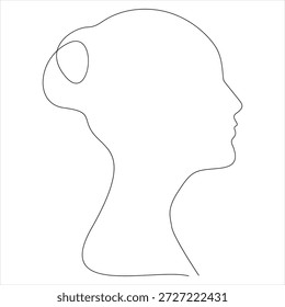 Dibujo continuo de una línea de cara de mujer bonita Vector de arte de línea de retrato femenino mínimo