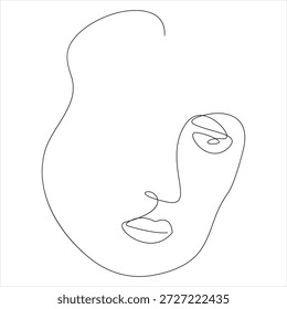 Dibujo continuo de una línea de cara de mujer bonita Vector de arte de línea de retrato femenino mínimo