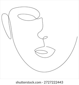 Dibujo continuo de una línea de cara de mujer bonita Vector de arte de línea de retrato femenino mínimo