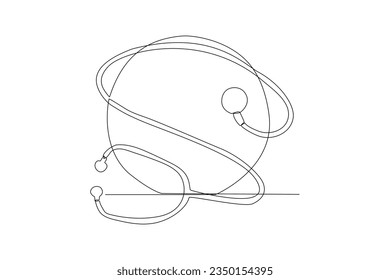 Continuous one line drawing Psychology. World mental health day concept. Doodle vector illustration.