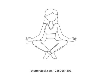 Continuous one line drawing Psychology. World mental health day concept. Doodle vector illustration.