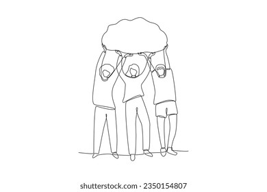 Continuous one line drawing Psychology. World mental health day concept. Doodle vector illustration.