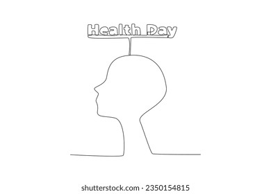 Dibujo continuo de una línea Psicología. Concepto del Día Mundial de la Salud Mental. Ilustración del vector Doodle.