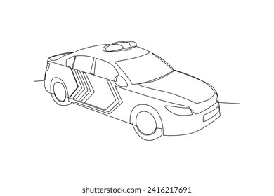 Continuous one line drawing Public service transportation concept. Doodle vector illustration.