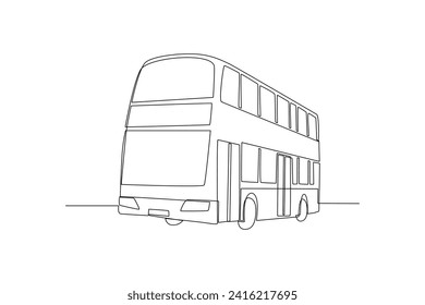 Continuous one line drawing Public service transportation concept. Doodle vector illustration.