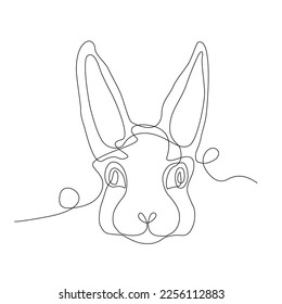 Continuous one line drawing rabbit