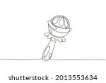 Continuous one line drawing rattle toy. Baby, infant plastic toy. Children education, growth and development concept. Baby rattle. Classic rattle toy. Single line design vector graphic illustration