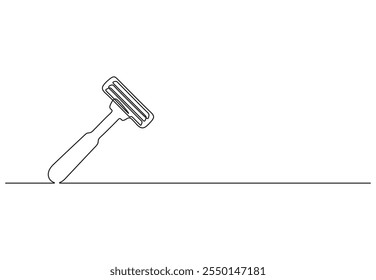 Continuous one line drawing of a razor for men. Vector illustration