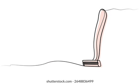 desenho contínuo de uma linha de navalha. ilustração vetorial de navalha de barbear
