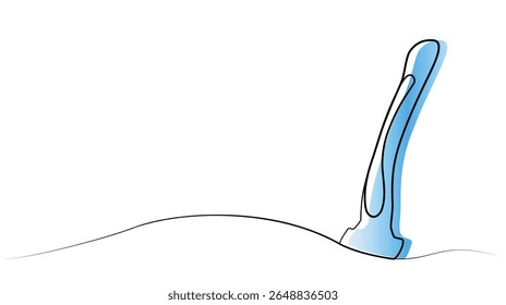 desenho contínuo de uma linha de navalha. ilustração vetorial de navalha de barbear