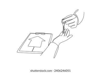 Dibujo continuo de una línea Concepto de negocios inmobiliarios. Ilustración del vector Doodle.