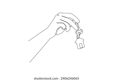 Dibujo continuo de una línea Concepto de negocios inmobiliarios. Ilustración del vector Doodle.