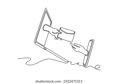 Continuous one line drawing Recruitment Process concept. Single line draw design vector graphic illustration.